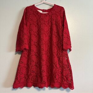 April Girl Red Lace 3/4 Sleeve Special Occasion Toddler Dress Size 4 - 5